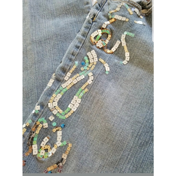 Vintage denim jeans boot cut embellished fun sz 9 - Picture 2 of 6